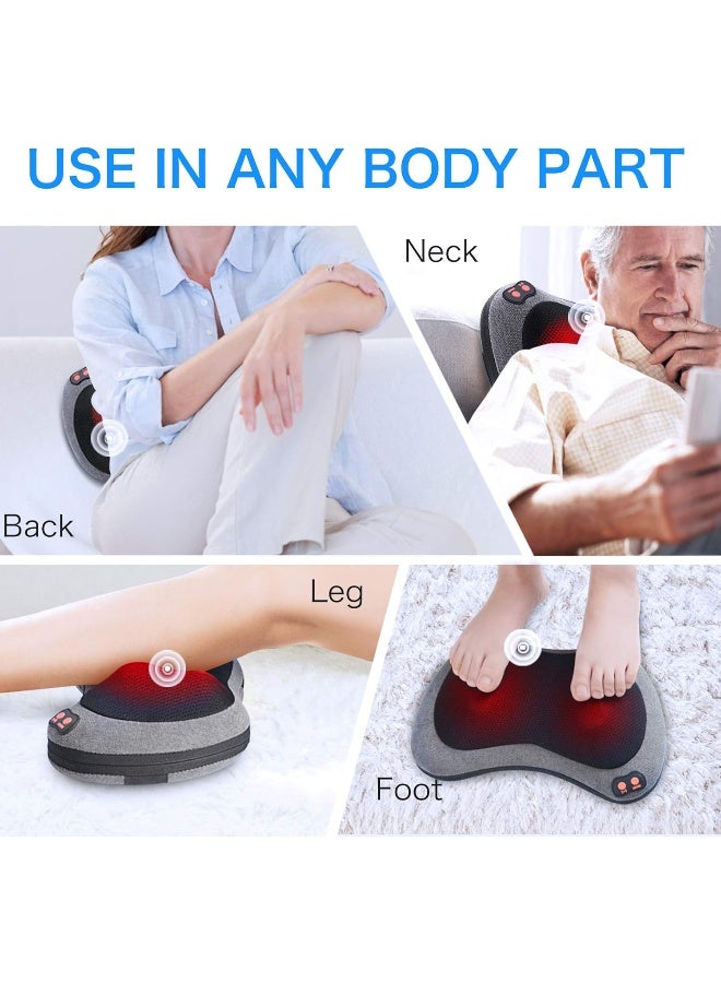 Back Massager With Heat, Shiatsu Back And Neck Massager With Deep Tissue Kneading, Electric Back Massage Pillow For Back, Neck, Shoulders, Legs, Foot, Body Muscle Pain Relief, Use At Home, Car, Office