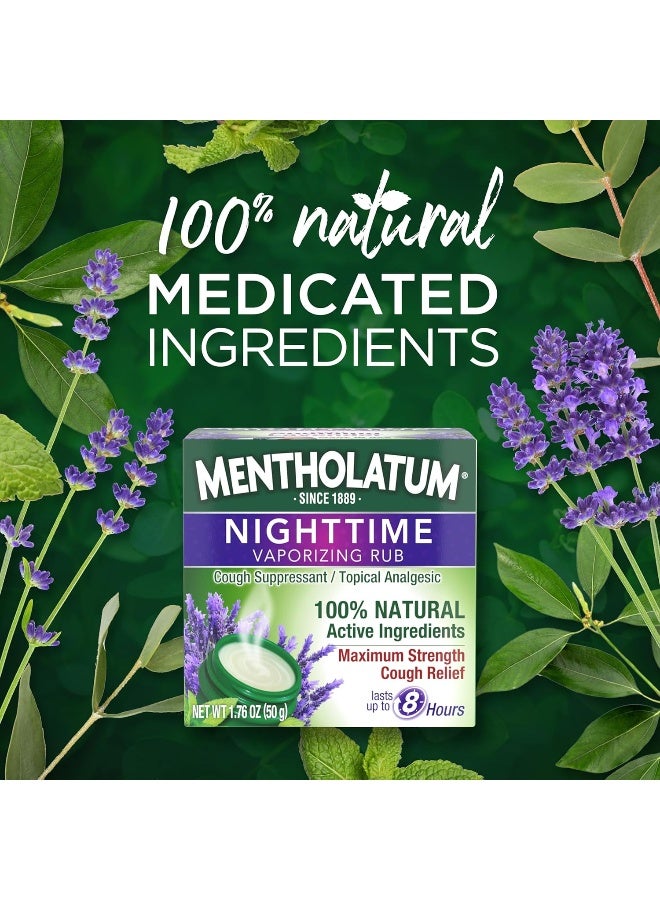 Nighttime Vaporizing Rub With Soothing Lavender Essence, 1.76 Oz. (50 G) 100% Natural Active Ingredients For Maximum Strength Cough Relief