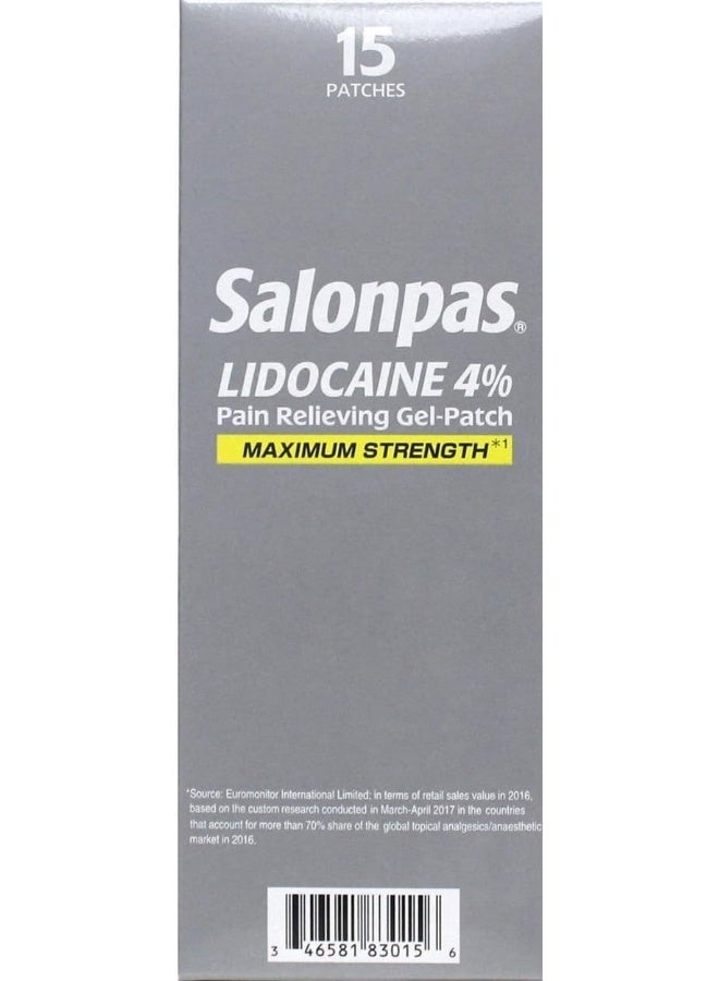 Lidocaine Pain Relieving Maximum Strength Gel 15Patch