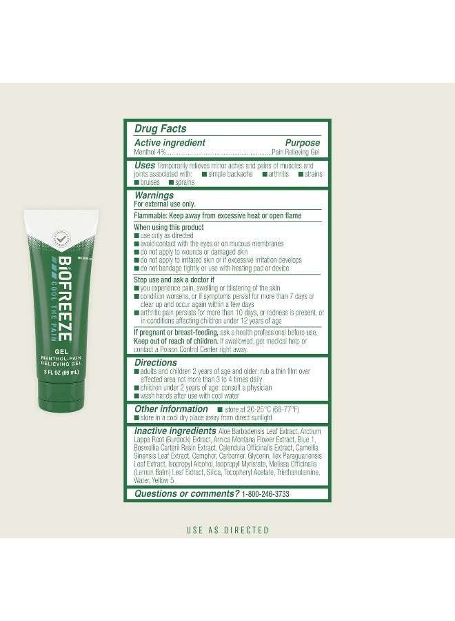 Pain Relief Gel, 3 Oz. Tube