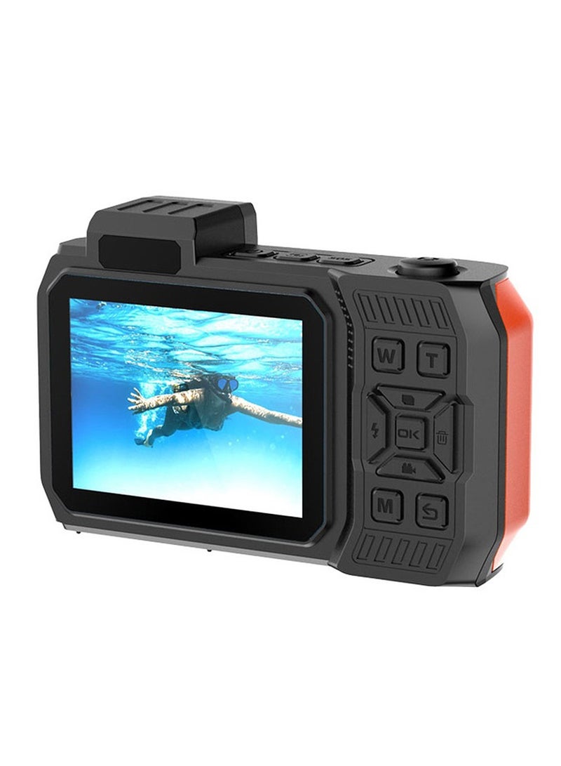 Waterproof Digital Camera Dual Screen & 18x Zoom, Porodo - Orange