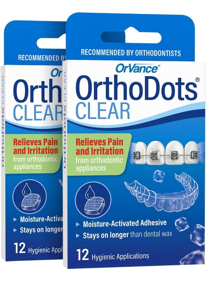 Orthodots Moisture Activated, Silicone Dental Wax Alternative For Braces (24 Count Clear)