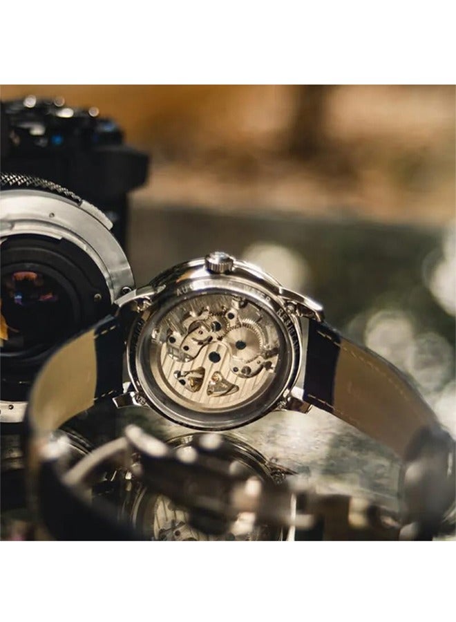 1638 Men's Watch 43MM Skeleton Men's Automatic Sapphire Glass Mirror Stainless Steel Case Leather Strap Luxury Sports Watches