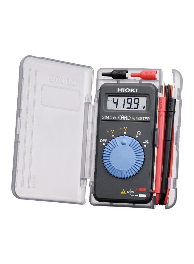 Hioki 3244 60 Card Hitester And Digital Multimeter 4199 Megaohms Resistance 500V Ac Dc Voltage