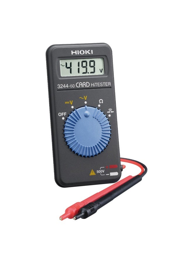 Hioki 3244 60 Card Hitester And Digital Multimeter 4199 Megaohms Resistance 500V Ac Dc Voltage