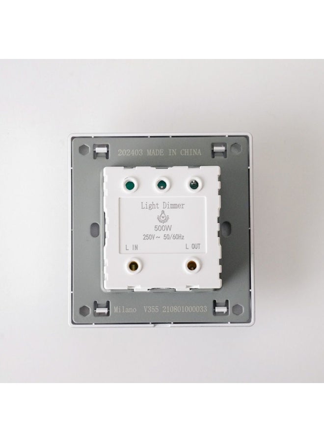 Milano 500W Light Dimmer Dimmer Light Switch for Dimmable LED Incandescent Halogen Bulbs Stepless Leading Edge Dimmer Switch Aura Slvr