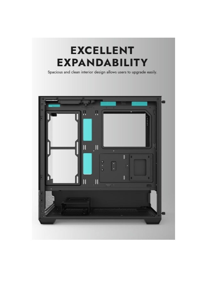 darkFlash DS900 Air ATX M-ATX ITX  Gaming PC Case, with 6*120mm ARGB Fans, Tempered Glass Panels, 7 Expansion Slots, 0.5 SPCC, HDD/SSD, Computer Cabinet