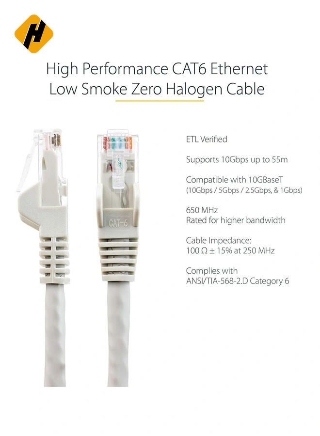 High Speed 50M RJ45 cat6 Ethernet Patch Cable LAN Cable Compatible for PS4 PS3 Nintendo Switch Raspberry Pi 4 Smart TV Computer Modem Router Gray
