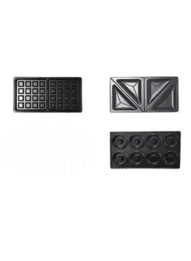 3 in 1 Sandwich Maker 750W Multi Function Machine with Changeable Plates for Sandwiches, Waffles & Donuts Fast, Easy, Non Stick Breakfast Maker