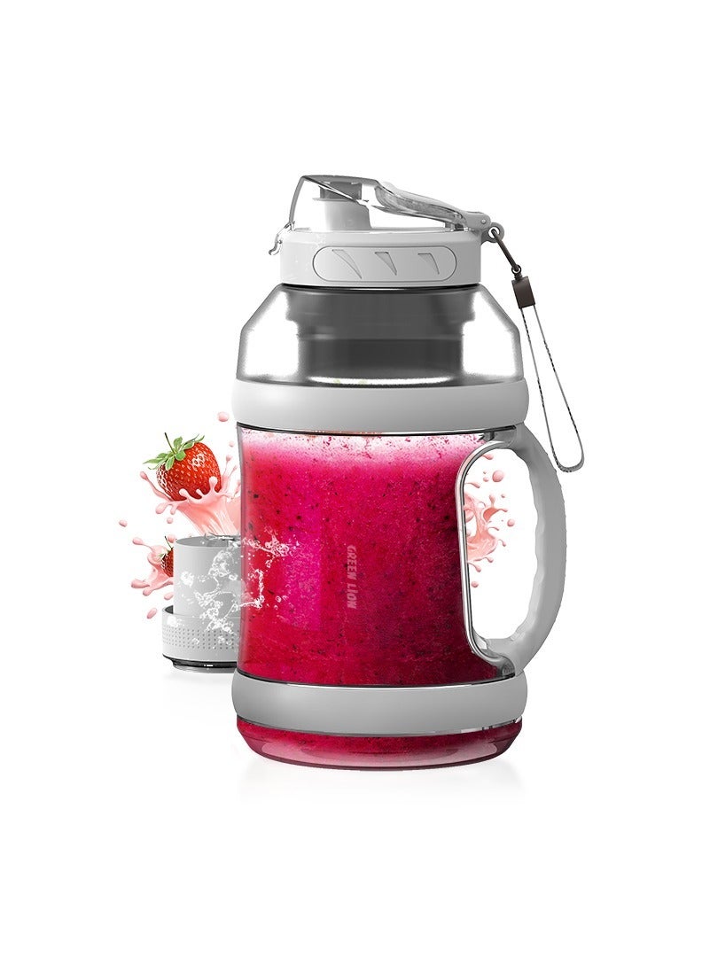 MEGA PRO Portable Blender /2000ml Bottle Capacity High Capacity/18000 RPM Powerful Motor/Juice Maker/Mixer/ Camping Blender/Home/Outdoor/Office/4000mAh Battery Capacity/Long Lasting Battery/15 Times Blend Cycle / PU Bottle Material / 304 Stainless Steel Blade Material Mix Fruits Perfect - White