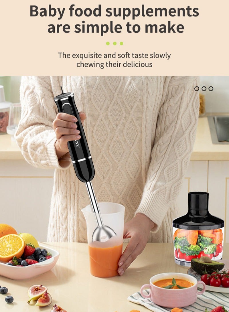 4-in-1 Multifunction Hand Blender Food Processor Electric Chopper 400W SK-1721-4 Black