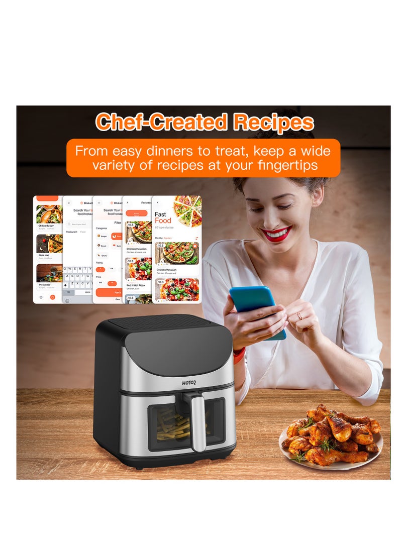 Air Fryer Essentials Vision, 8L Capacity, 10 Cooking Presets with Clear Window and Light, ProCyclone Technology,1700 Watts