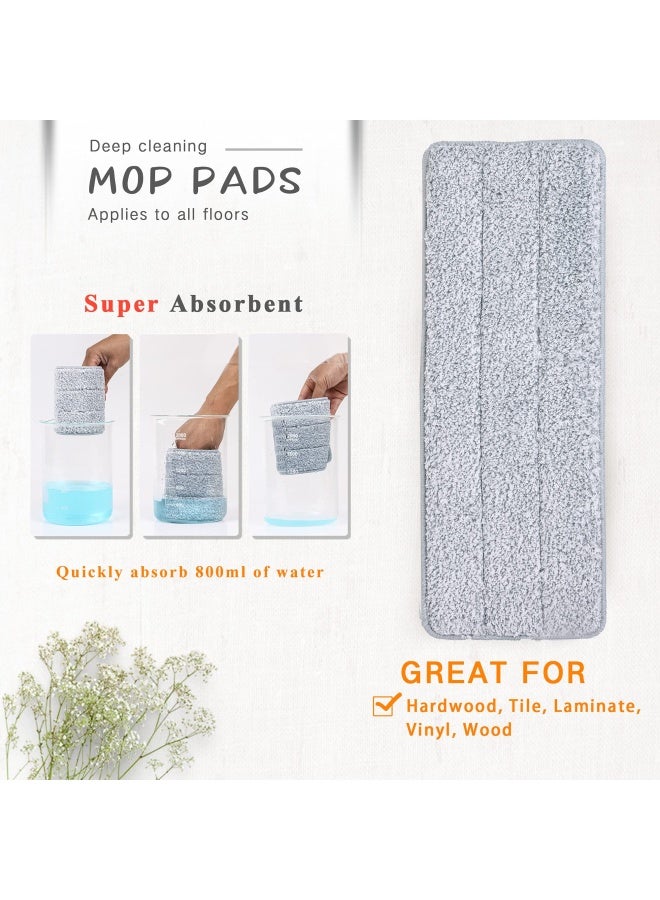 Flat Mop Head Refill 13 X 4.9 Flat Mop Pads Microfiber Mop Pads Flat Mop Replacement Heads White And Grey