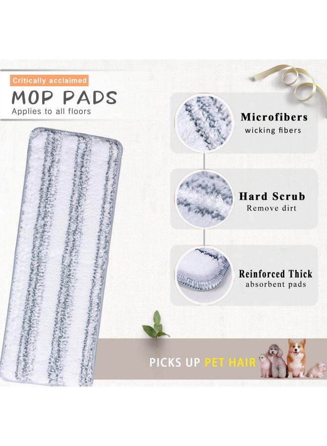 Flat Mop Head Refill 13 X 4.9 Flat Mop Pads Microfiber Mop Pads Flat Mop Replacement Heads White And Grey