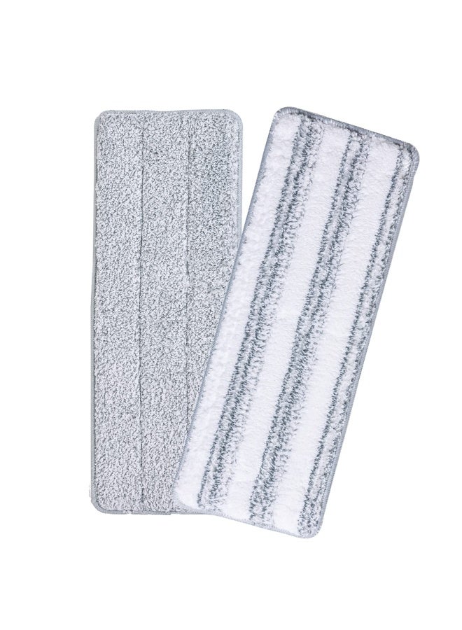 Flat Mop Head Refill 13 X 4.9 Flat Mop Pads Microfiber Mop Pads Flat Mop Replacement Heads White And Grey