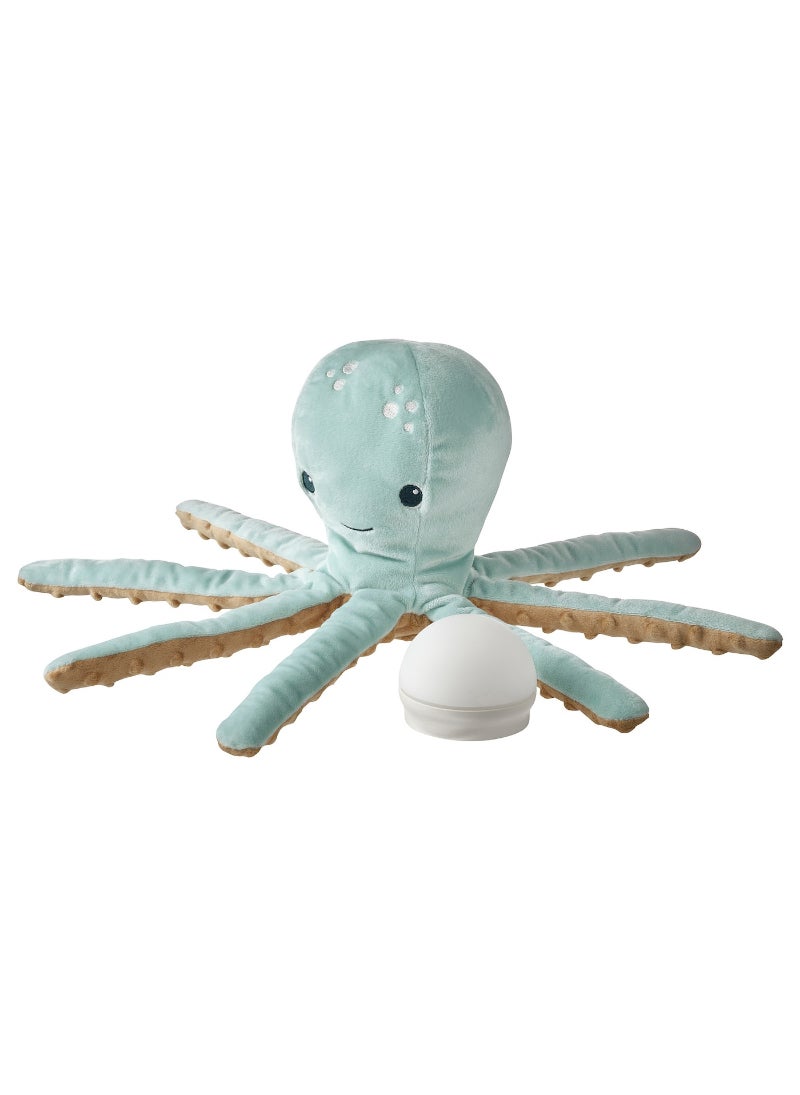 Soft Toy with LED Night Light, Turquoise Octopus Battery-Operated Plush Toy with Soft Glow for Children's Bedrooms