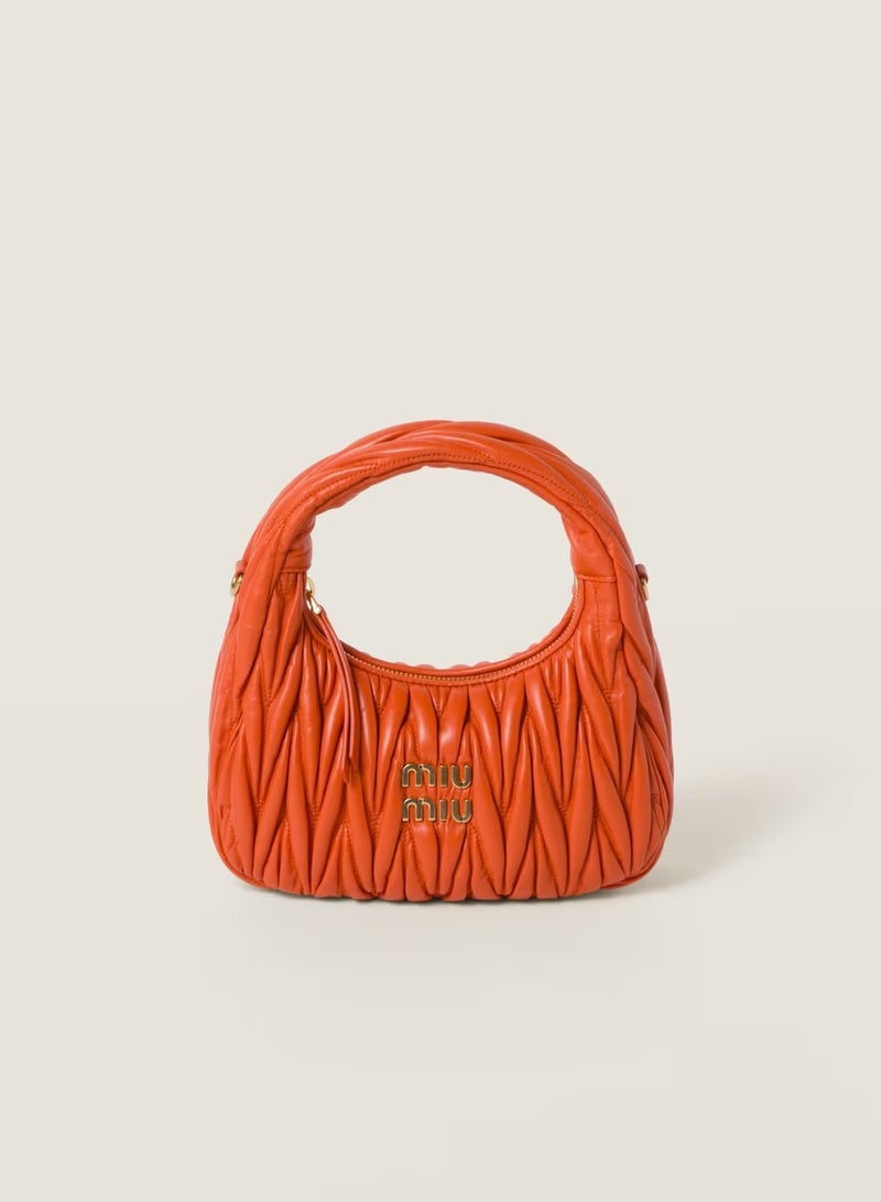 MIU Wander nappa leather hobo Shoulder Bag