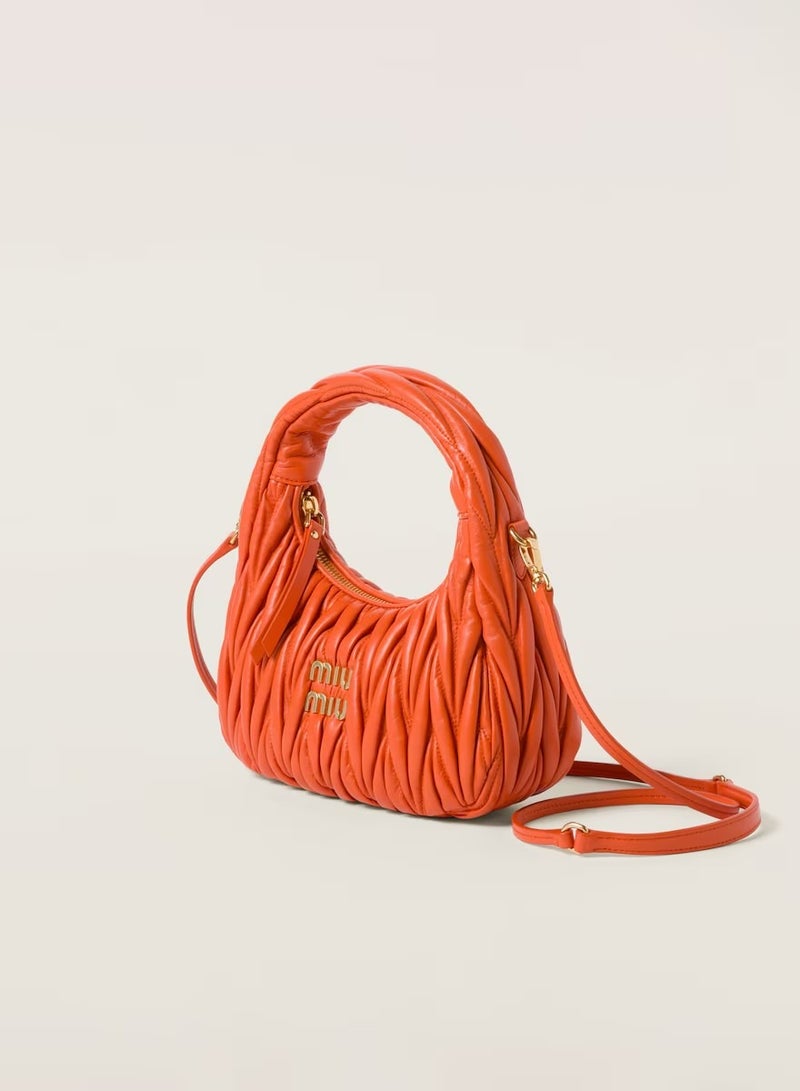 MIU Wander nappa leather hobo Shoulder Bag