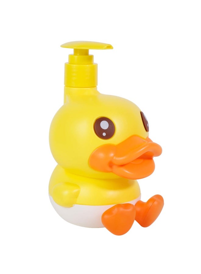 PURIT BABE Cute Soap Dispenser for Kids Adult Bathroom Kitchen Countertop Vanity Top fit Body Lotion Shampoo Shower Hand Sanitizer Animal Yellow Duck Themed Soap Bottle with Pump Bath Accessories