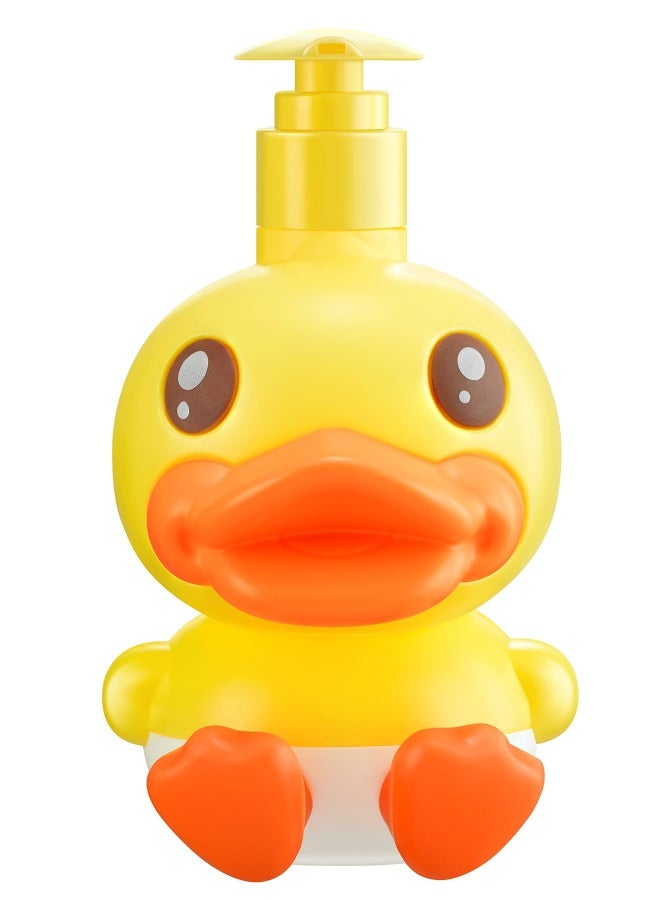 PURIT BABE Cute Soap Dispenser for Kids Adult Bathroom Kitchen Countertop Vanity Top fit Body Lotion Shampoo Shower Hand Sanitizer Animal Yellow Duck Themed Soap Bottle with Pump Bath Accessories