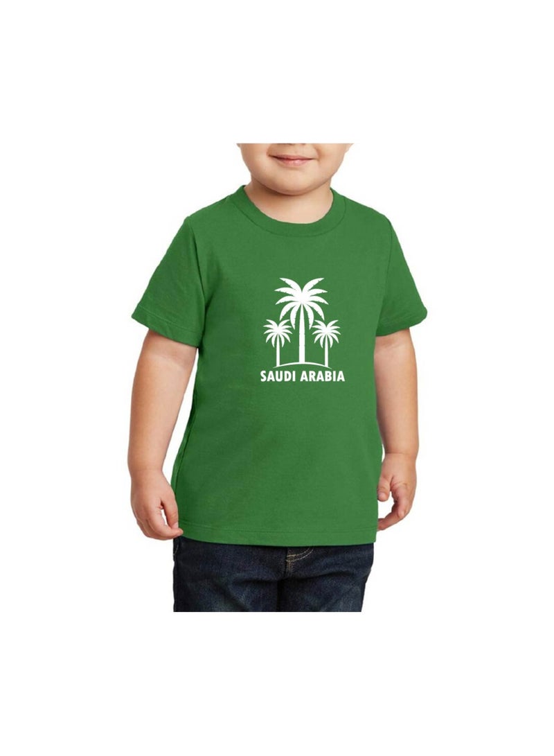 Saudi National Day T Shirt for Boys, Cap, Badge, Flag Set Celebrate Pakistan Saudi National Day with this Kids Combo Pack in Style