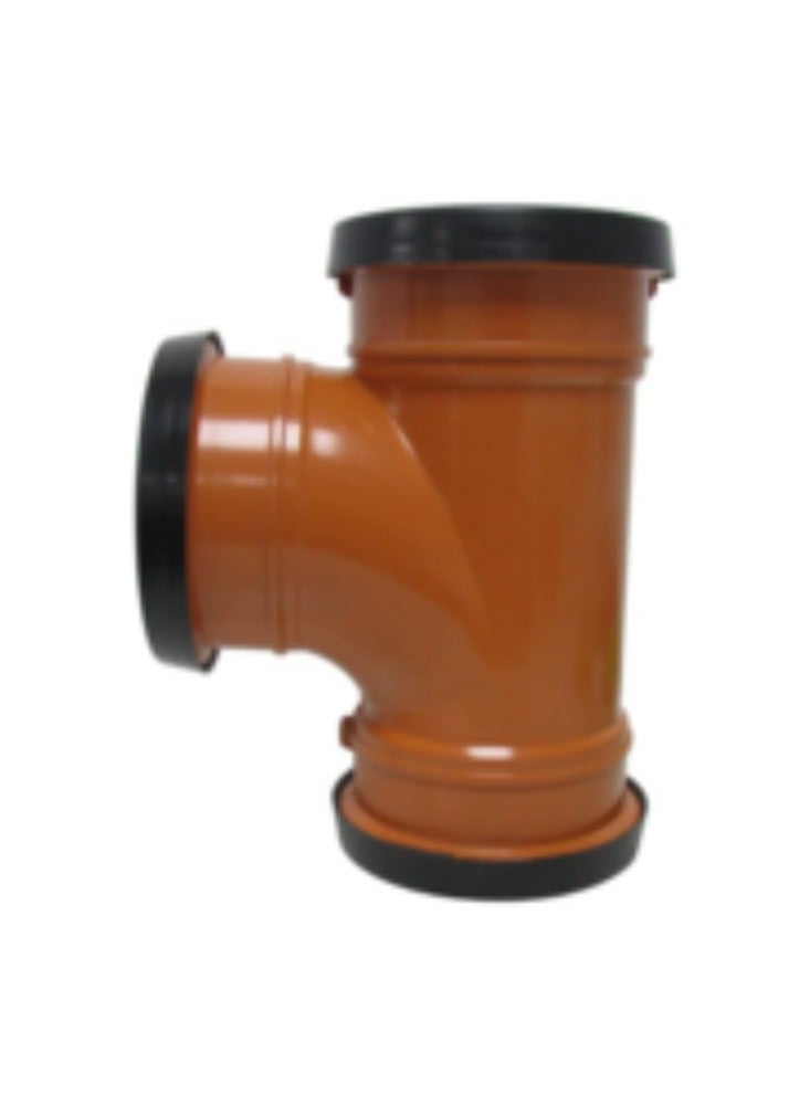 KNP Red Push Tee Double UPVC Pipe Fitting is a T-shaped fitting designed for use in UPVC piping systems.