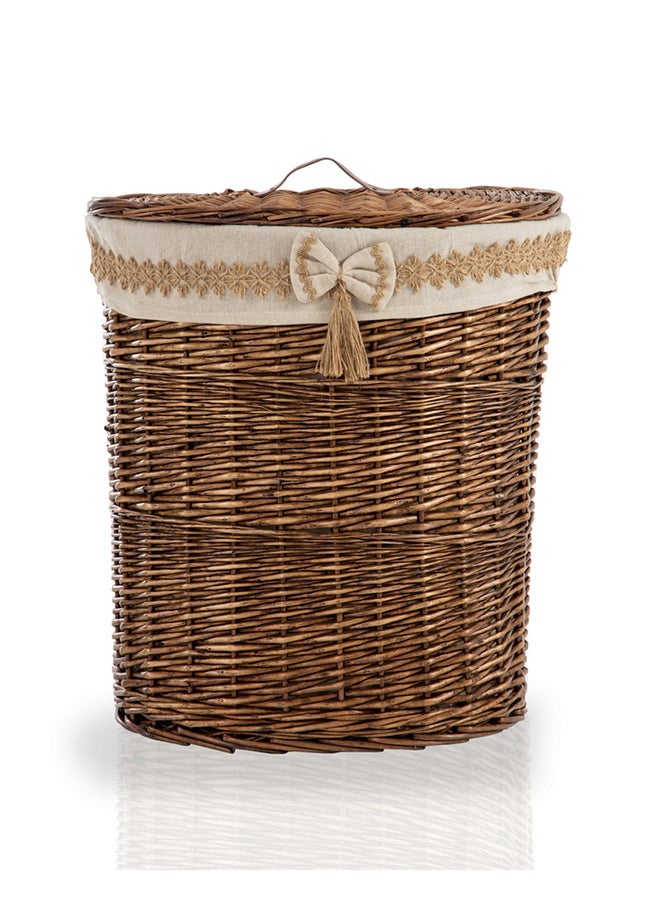 Moana Willow Laundry Hamper With Lid Brown 41x29x45cm