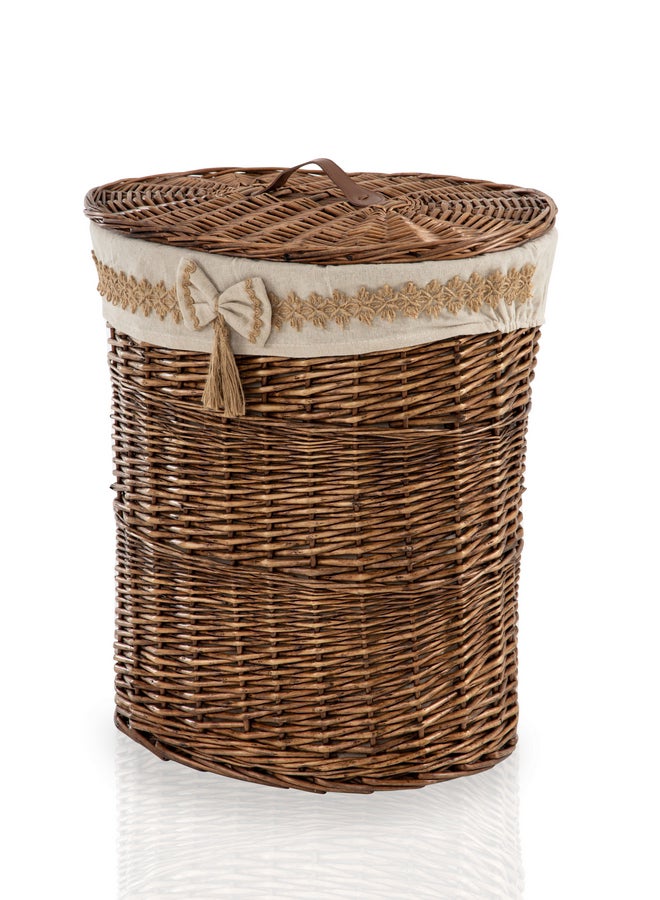 Moana Willow Laundry Hamper With Lid Brown 41x29x45cm