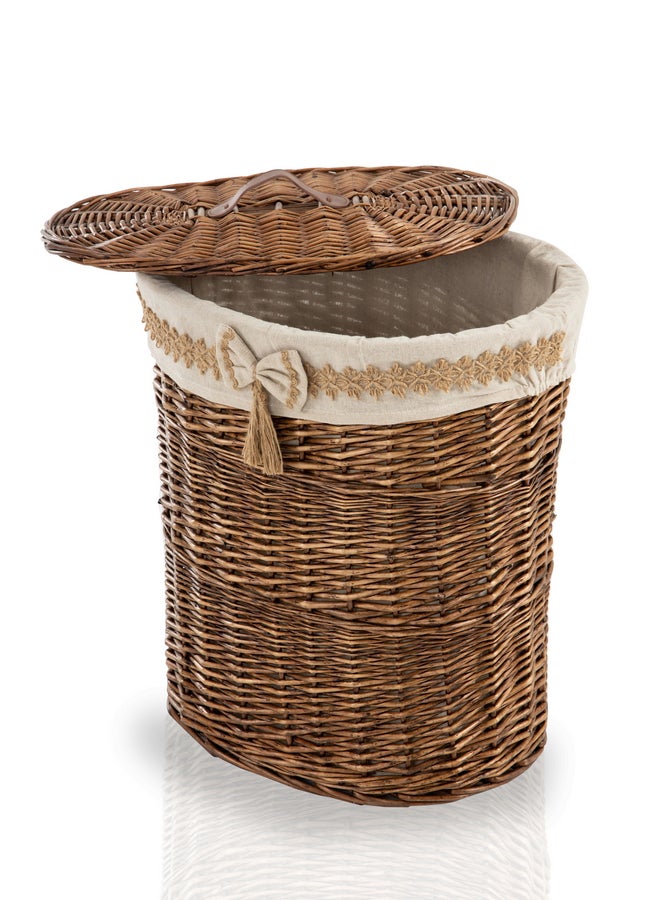 Moana Willow Laundry Hamper With Lid Brown 41x29x45cm