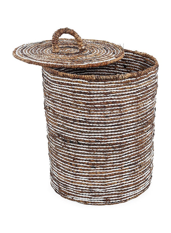 Banana Branch Hamper, Beige & White - 35x43 cm