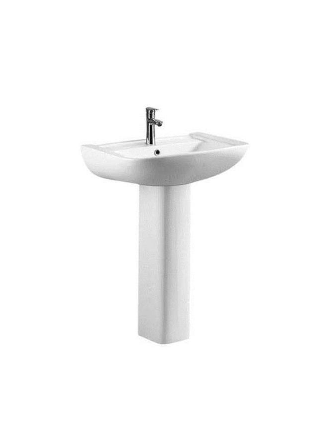 Milano Wash Basin Full Pedestal Ceramic Full Pedestal Wash Basin Sink For Bathroom Commercial Lavatories 430 610X475X850Mm White - Made In China