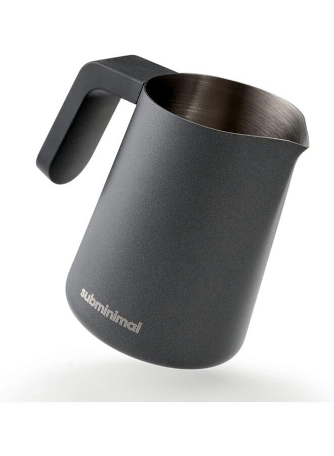 Subminimal Heat Resistant Handle Stainless Steel Milk Jug (Black, 450ml/15oz) BLACK