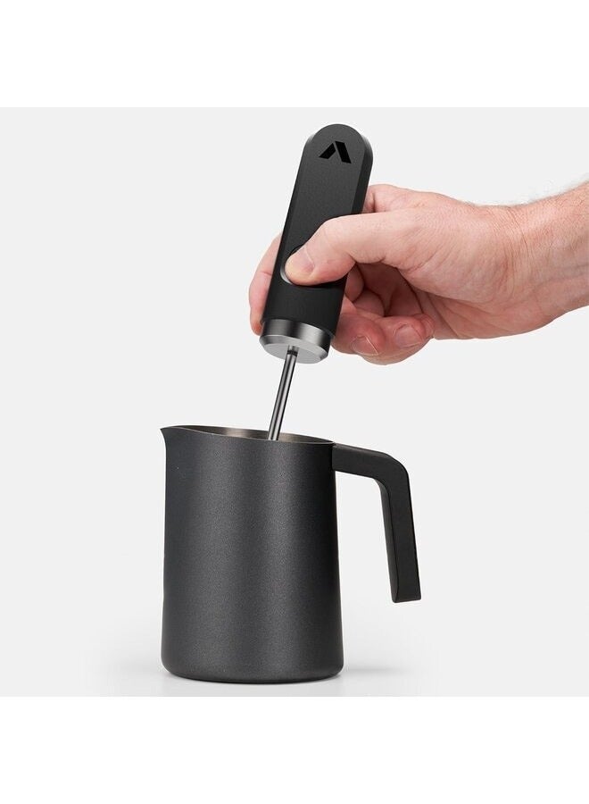 Subminimal Heat Resistant Handle Stainless Steel Milk Jug (Black, 450ml/15oz) BLACK