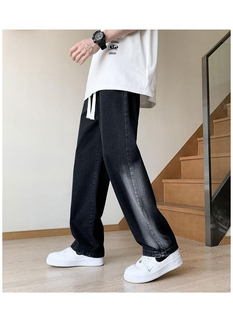 Fashionable Men's Loose Straight Leg Jeans, Wide Leg Casual Pants