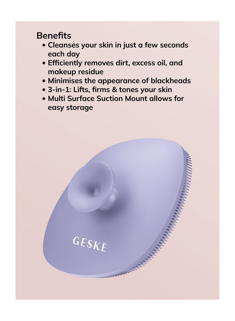 Foaming Cleanser Lotion,Aloe Vera And Provitamin B5, Deep Cleanse, Exfoliate & Nourish + Sonic Facial Brush 4 in 1 Complete Skincare Set for Radiant, Healthy Skin (Combo Pack)- Purple