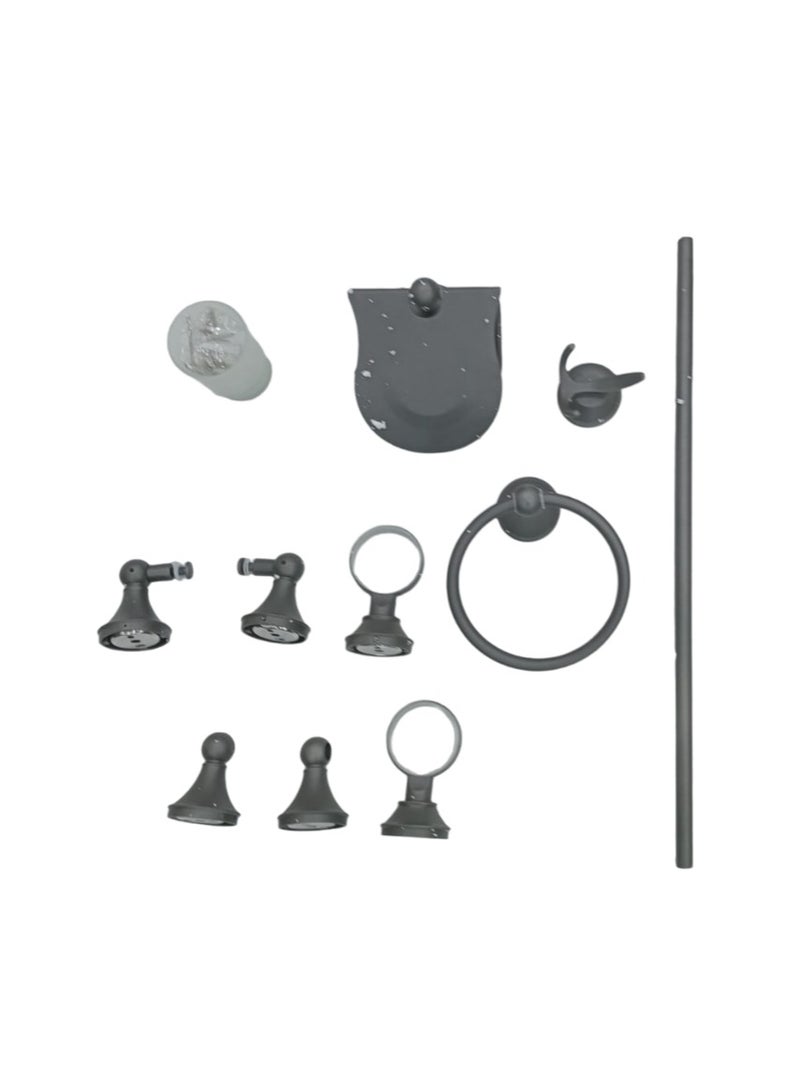 11-Piece Black Bathroom Accessories Set: Complete Bath Hardware for Hotel Elegance