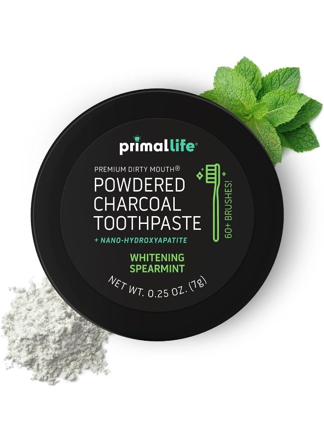 Wow Activated Charcoal Powder Dirty Mouth Black Spearmint Mini Best All Natural Charcoal Toothpaste Gently PolishesWhiteningRemineralize And Strengthens (1Month Supply)