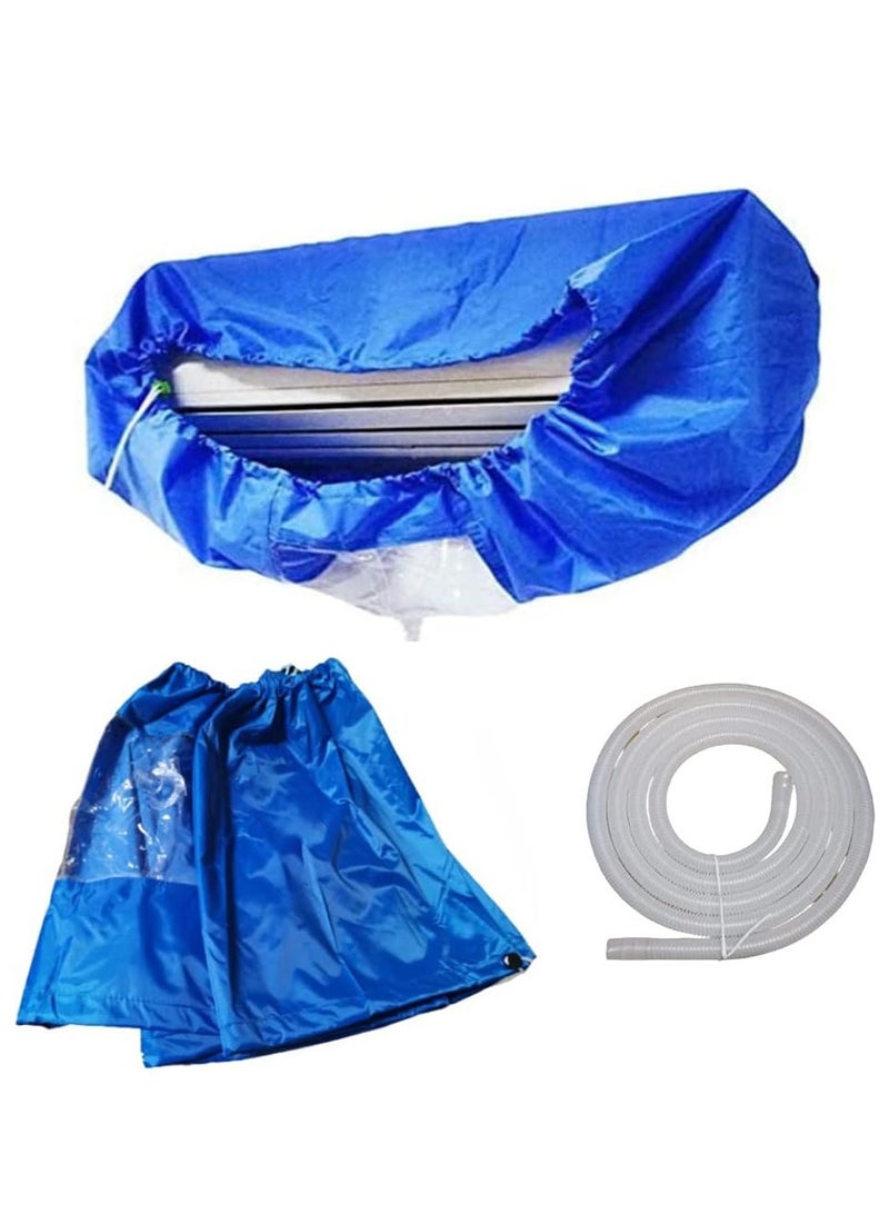 Air Conditioning Cleaning Waterproof Cover with Pipe Drain Outlet Protector Dust Washing Bag Drain Outlet for Large Size 2P to 3P