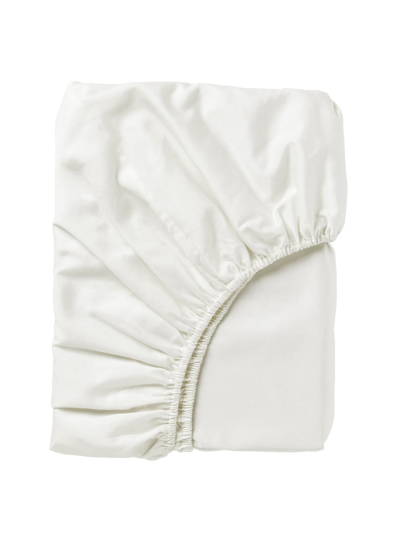 Fitted Sheet, White - Soft and Durable Bedding for a Comfortable Sleep