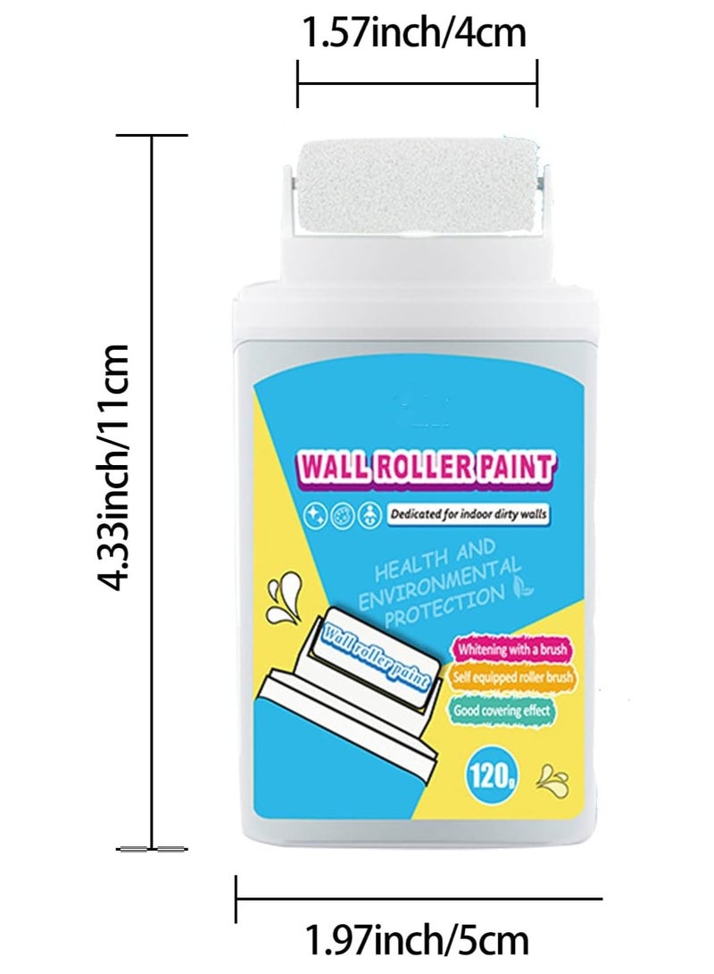 Small Paint Roller Brush Latex Paint White Wall Repair Paste Roller Paint Tools Wall Putty for Filling Holes Wall Patching Drywall Repair Kit for Walls House Painting DIY Graffiti Remover (White)