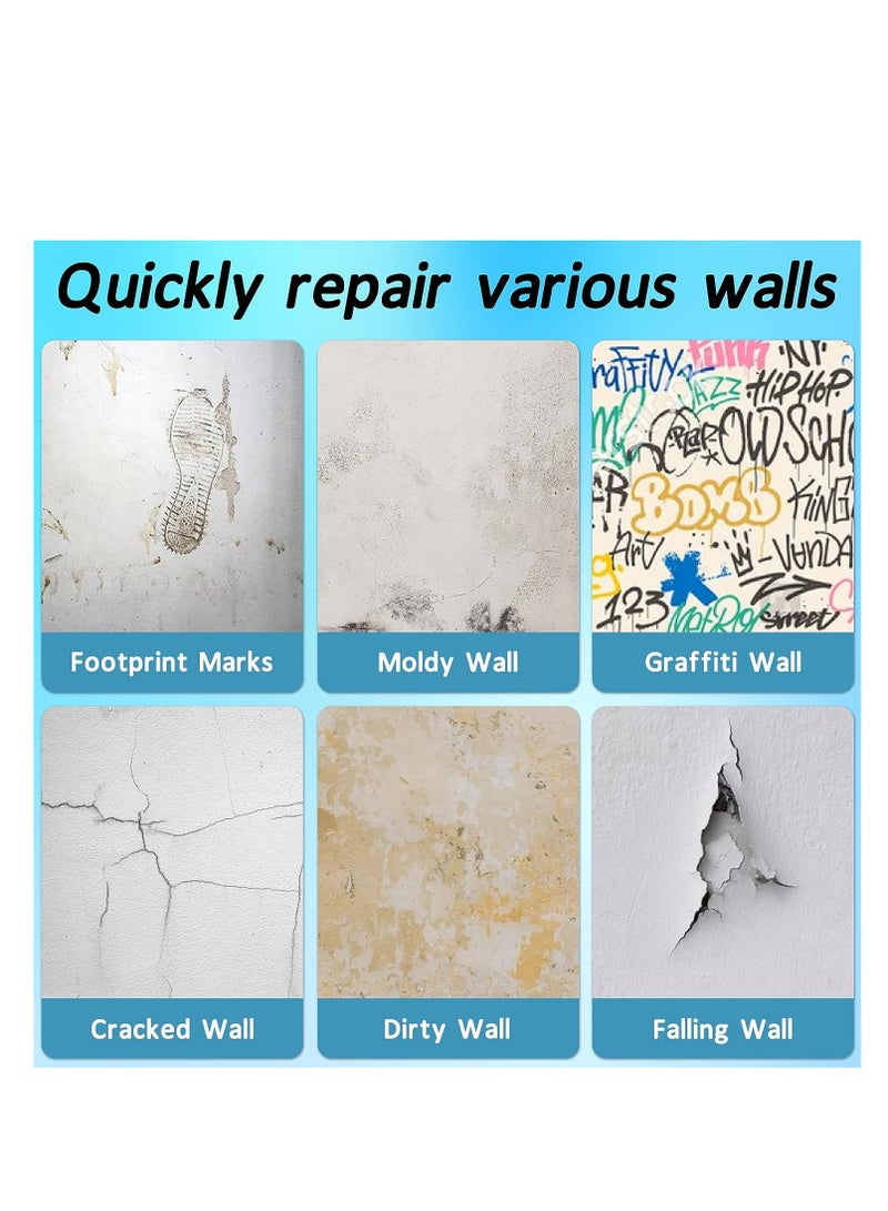 Small Paint Roller Brush Latex Paint White Wall Repair Paste Roller Paint Tools Wall Putty for Filling Holes Wall Patching Drywall Repair Kit for Walls House Painting DIY Graffiti Remover (White)