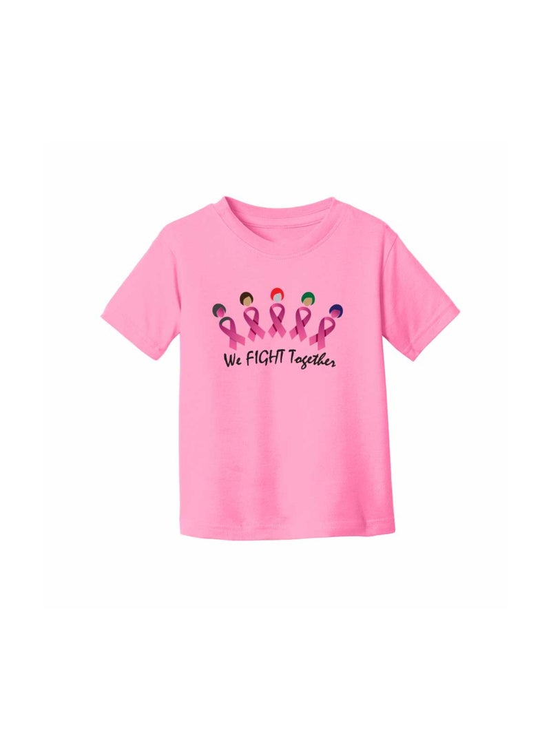 PinkCancer Awareness Kids T-Shirts for Girls – Support and Inspire with Pink Ribbon Design – Round Neck Short Sleeve Soft Cotton T-Shirt