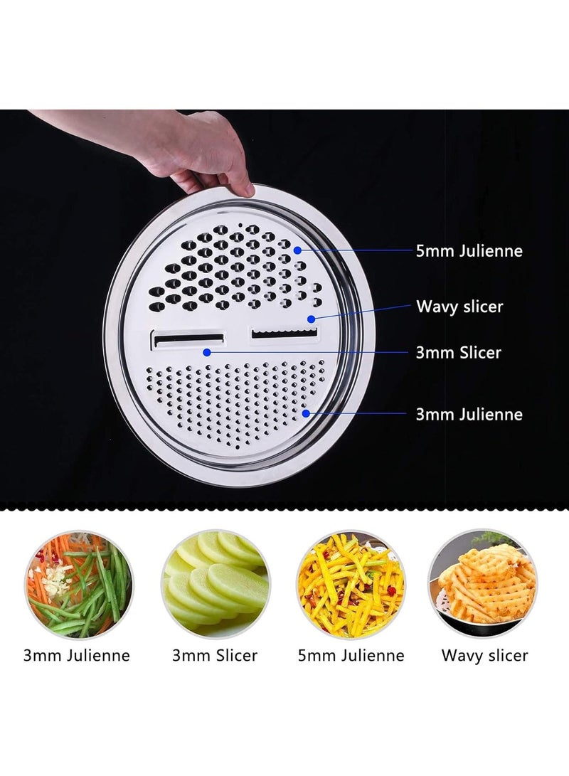 Multifunctional Stainless Steel Drain Basket Multi-purpose Vegetable Slicer Graters For Kitchen,3 In 1 Graters Cheese Grater Salad Maker Bowl Drain Basin Ginger Grater Basket Vegetable Cutter