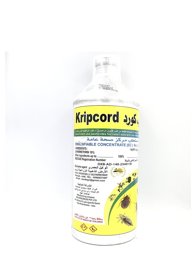 Kripcord one Ltr Public Health Insecticide for Houses Animal pens  Farms
