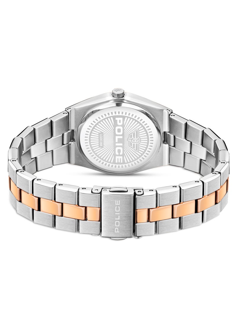 Women's Vogue Brown Mother-of-Pearl Dial With Silver & Rose Gold Stainless Steel Bracelet Analog Watch