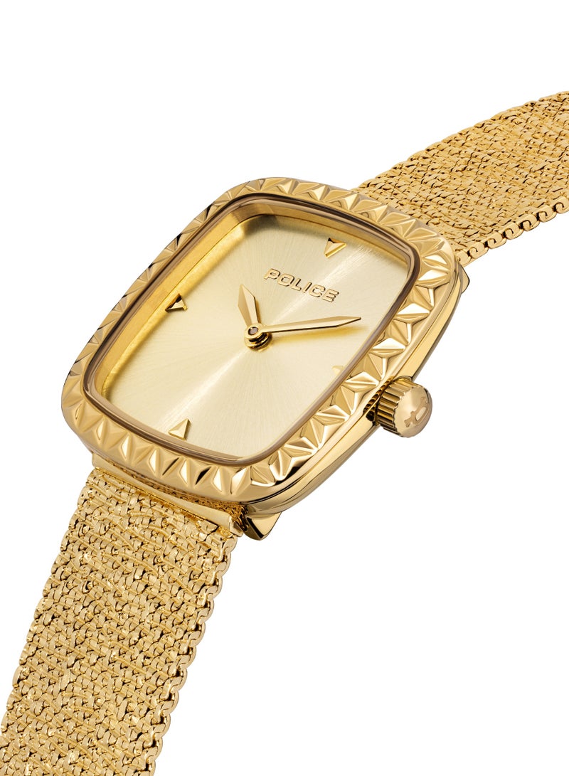 Women's MEA-L03 Champagne Gold Dial With Yellow Gold Plated Plated Stainless Steel Bracelet Watch