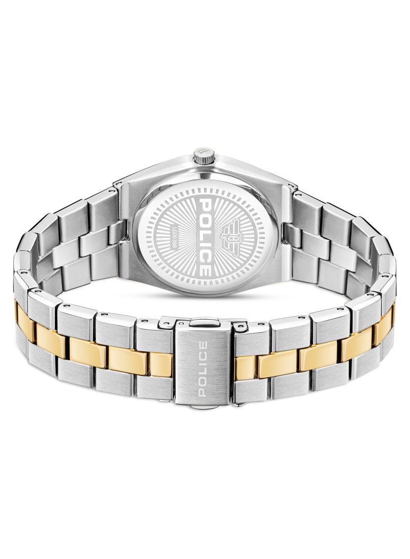 Women's MEA-L03 Green Mother-of-Pearl Dial With Silver & Yellow Gold Plated Plated Stainless Steel Bracelet Watch