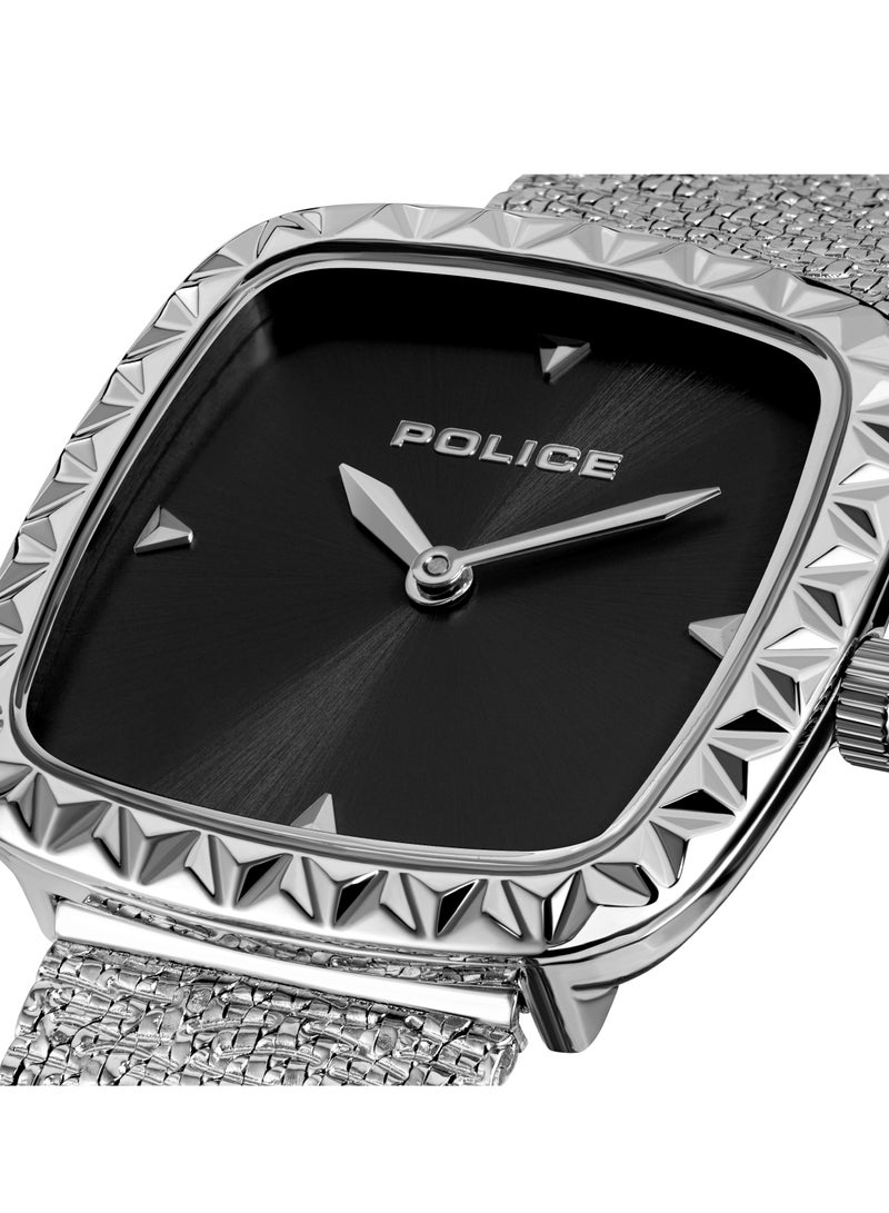 Women's Mea-L01 Black Dial With Stainless Steel Bracelet Analog Watch