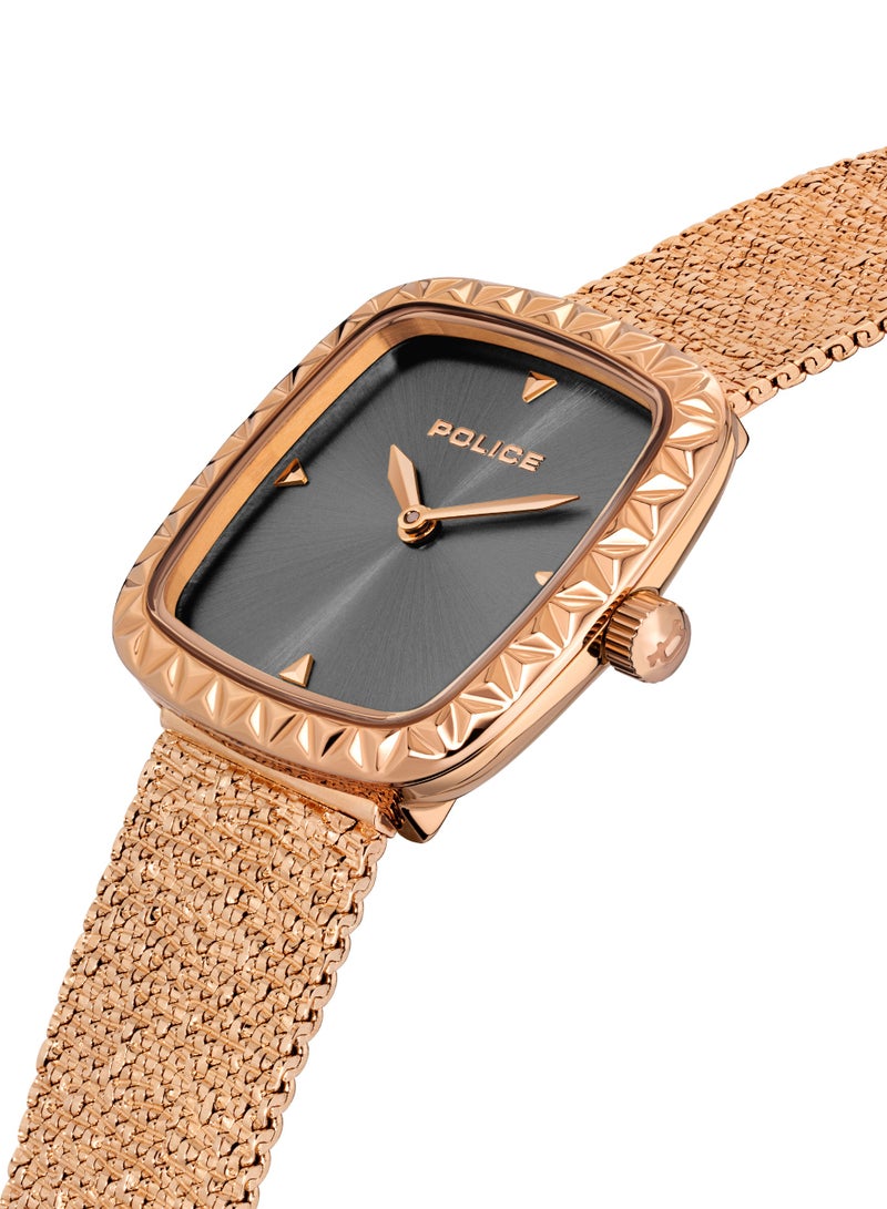 Women's Mea-L01 Grey Dial With Rose Gold Plated Stainless Steel Bracelet Analog Watch