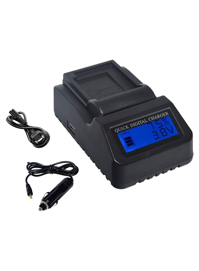 DMK Power NP-BG1 Quick Rapid LCD Charger Compatible with Sony DSC-H3 DSC-H7 etc,